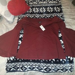 NWT! Express - Off The Shoulder Bell Sleeve Top