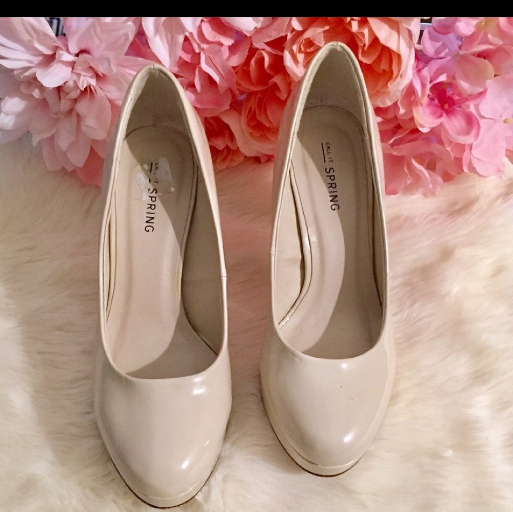 Call it Spring Nude patent heels