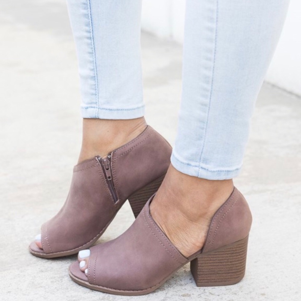 Nutmeg Cut Out Peep Toe Booties