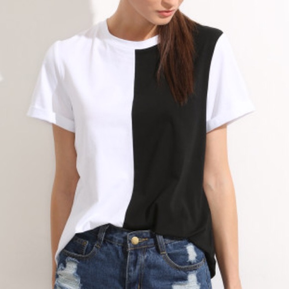 Black and white tee