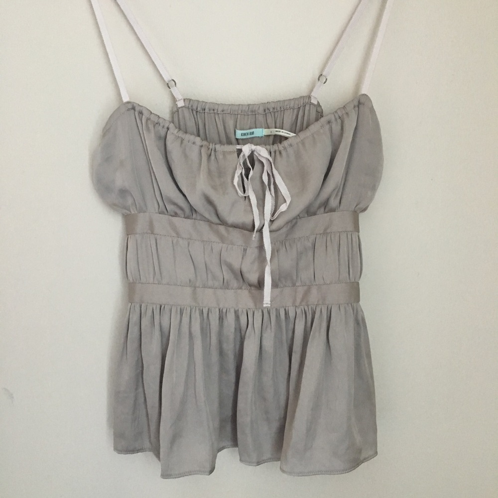 Satin Silky Silver Top