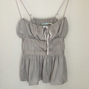 Satin Silky Silver Top