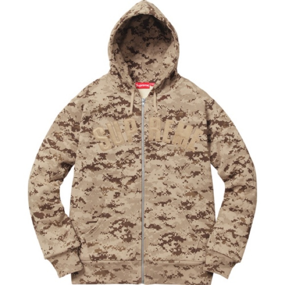 Supreme Tan Digi Camo Arc Zip Up Sweater