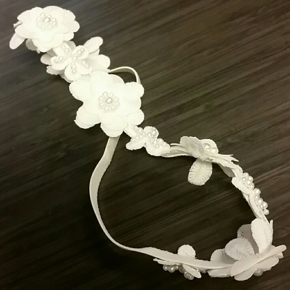 Crochet Lace & Chiffon Headband