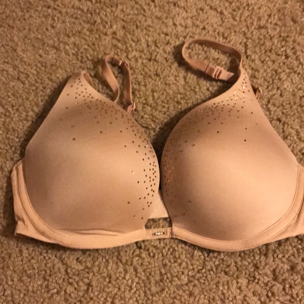 Deep plunge lightly worn sparkle push up