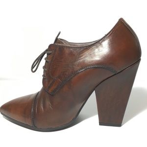 Formentini Brown Leather lace up heel