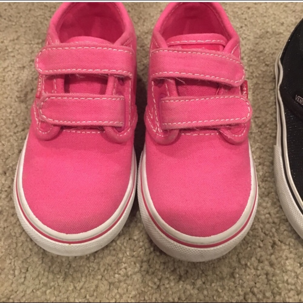 Pink velcro vans