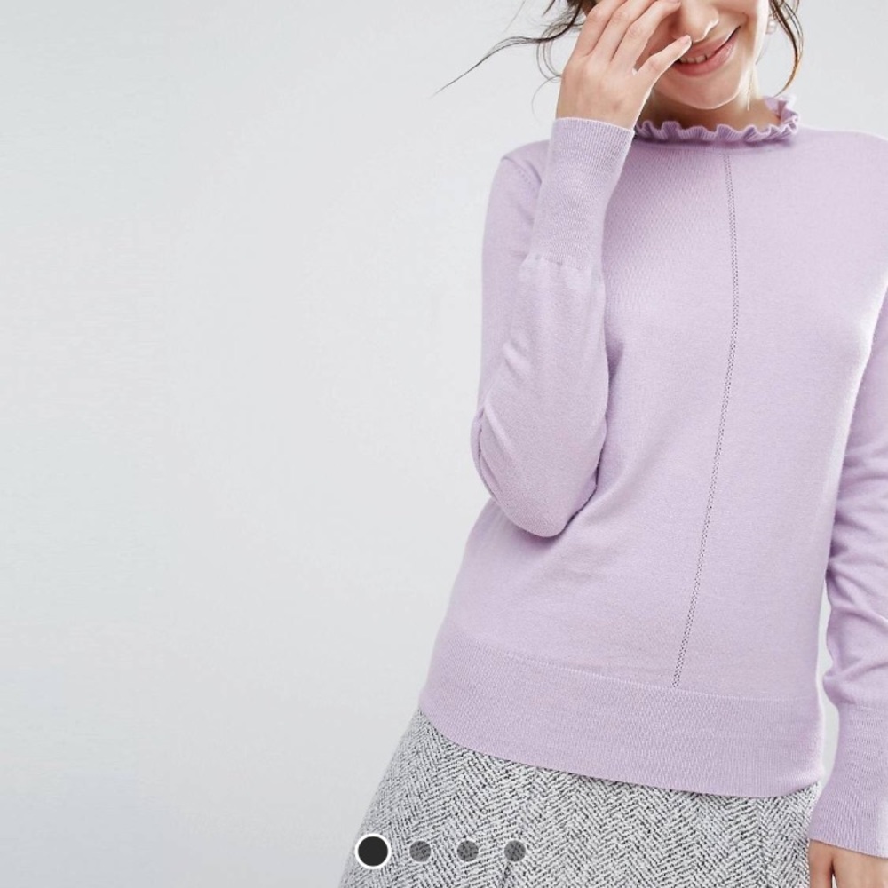 Lilac Ruffle Neck Sweater - Picture 2 of 4