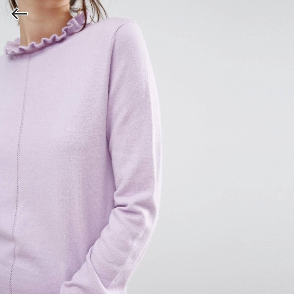 Lilac Ruffle Neck Sweater