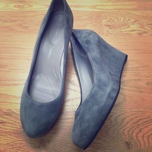 Comfortable grey suede wedges by Rockport