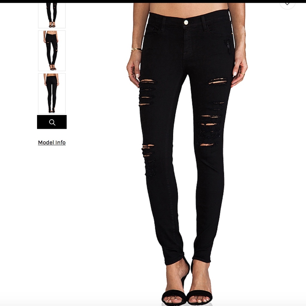 FRAME ripped black jeans
