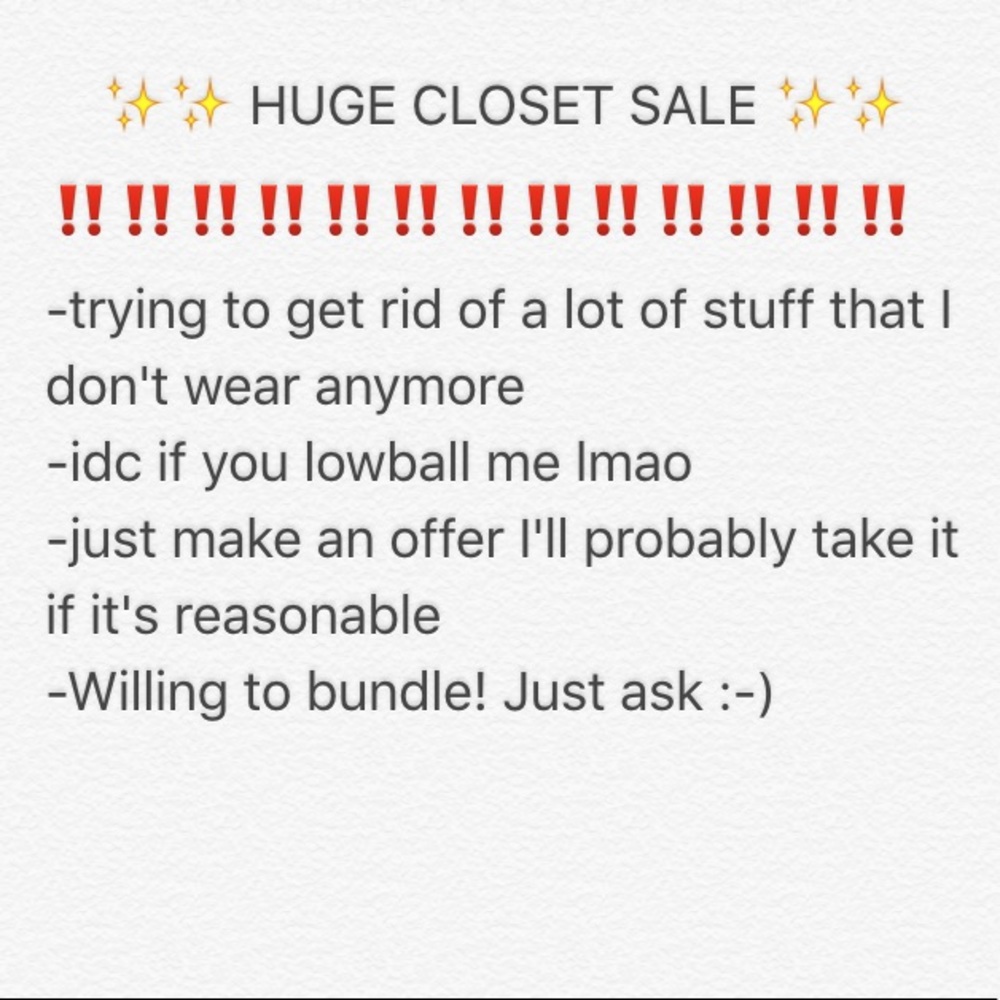 Barely used clothes :-)))