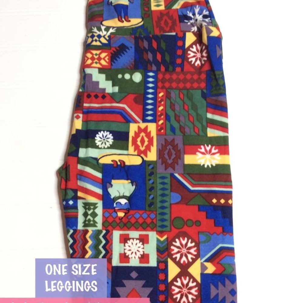 LuLaRoe OS Christmas Snowboard Leggings