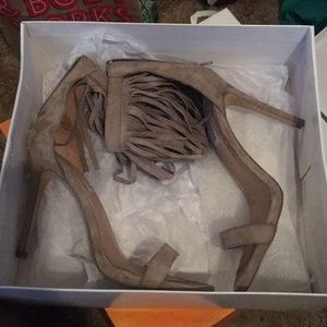 Tan suede heels