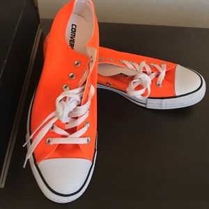 New Neon Orange Converse Sneakers