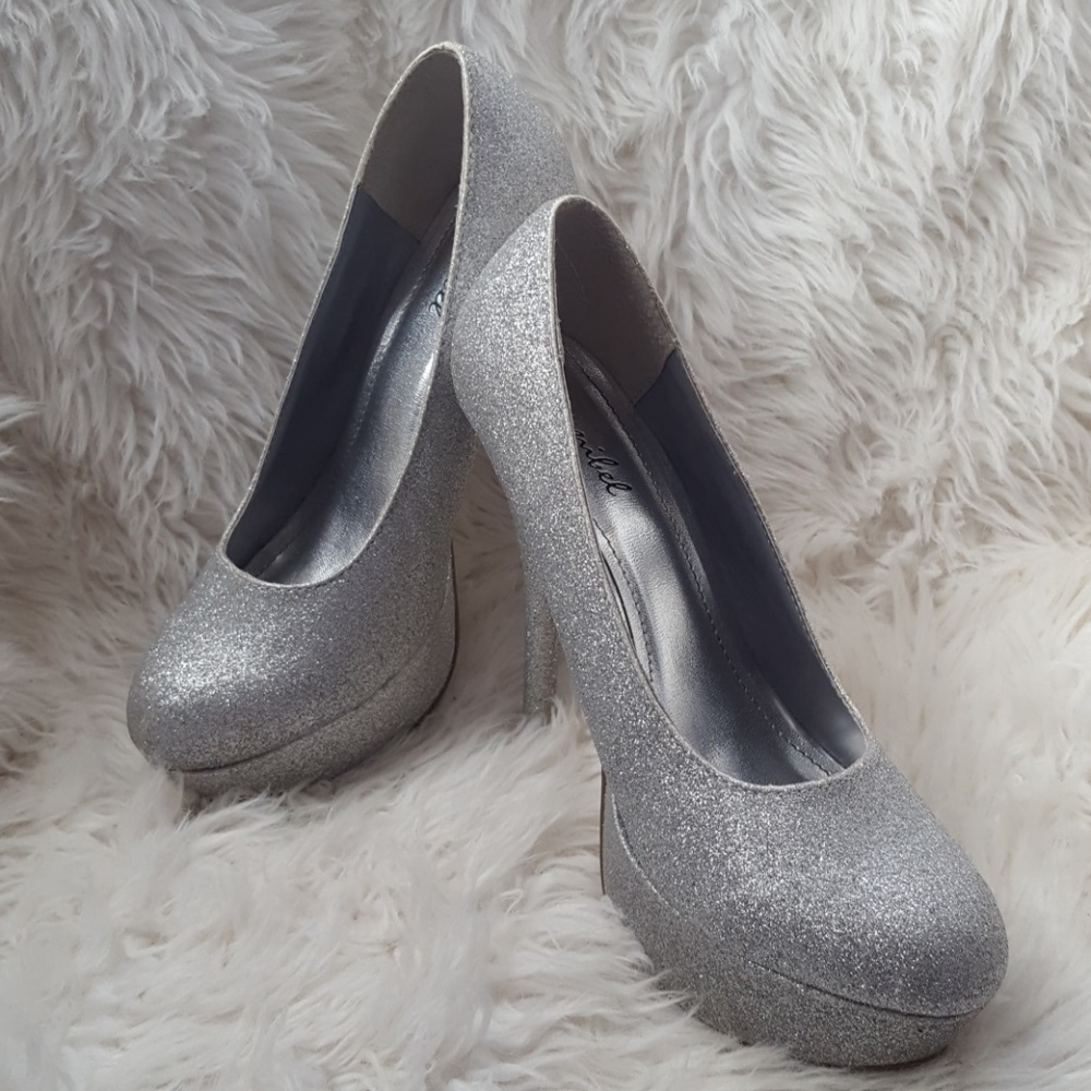 Silver Glitter Pumps
