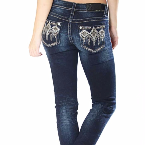 GRACE IN LA MID RISE EASY SKINNY STRETCH JEANS - Picture 4 of 8