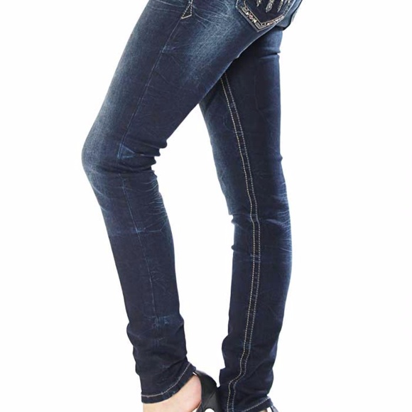 GRACE IN LA MID RISE EASY SKINNY STRETCH JEANS - Picture 2 of 8