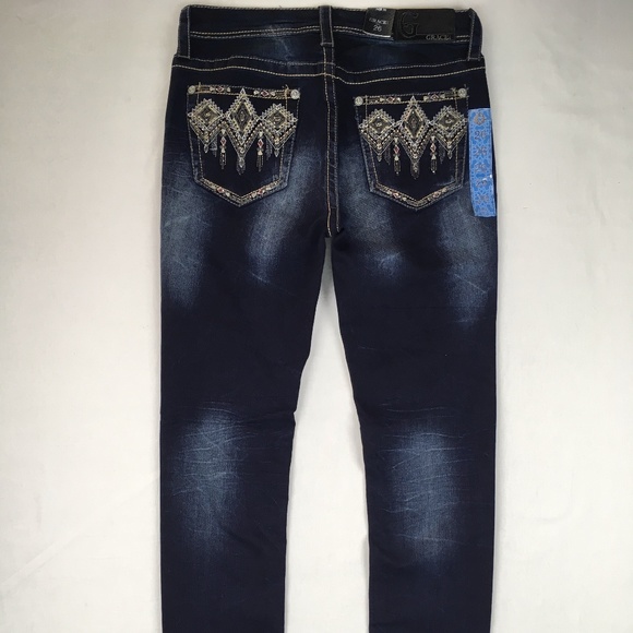 GRACE IN LA MID RISE EASY SKINNY STRETCH JEANS - Picture 5 of 8