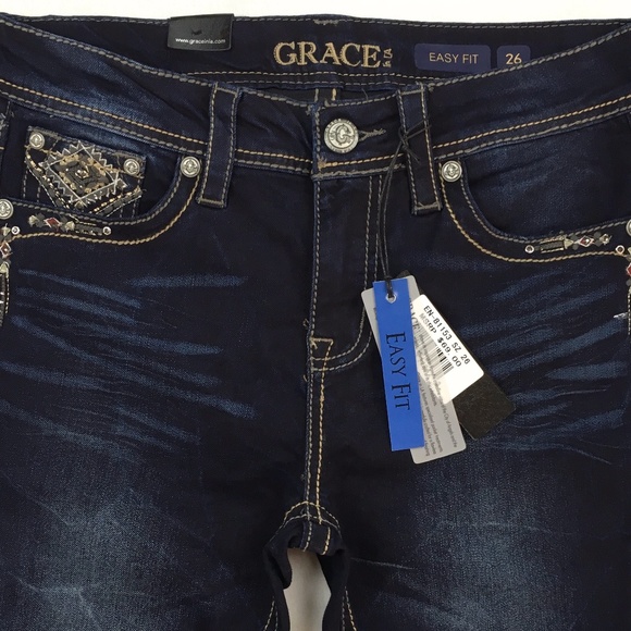 GRACE IN LA MID RISE EASY SKINNY STRETCH JEANS - Picture 8 of 8