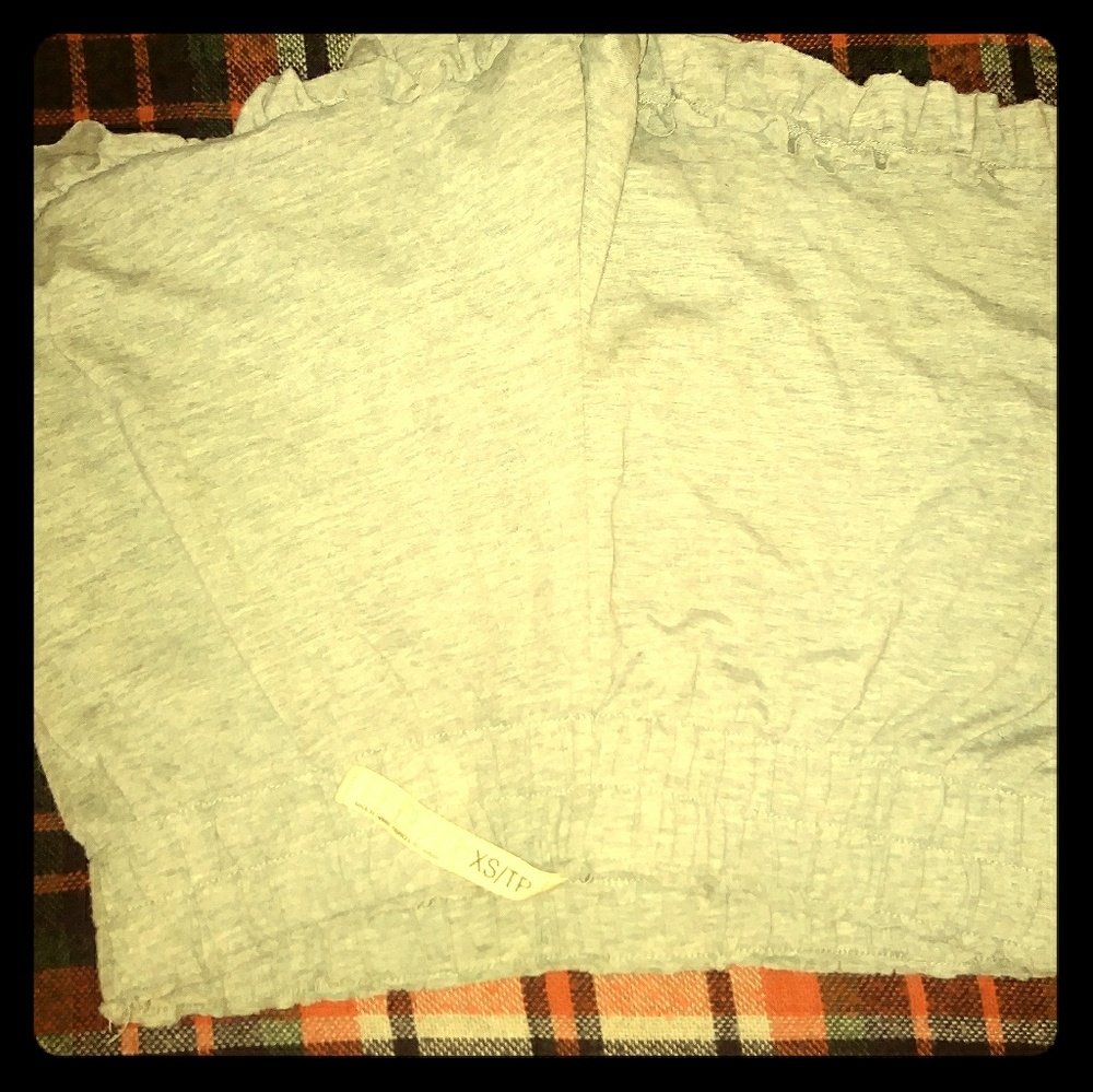 Fp free people athletic gray jersey ruffle shorts