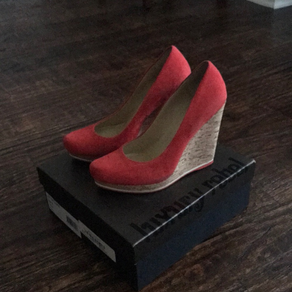 Red Luxury Rebel cork Wedges