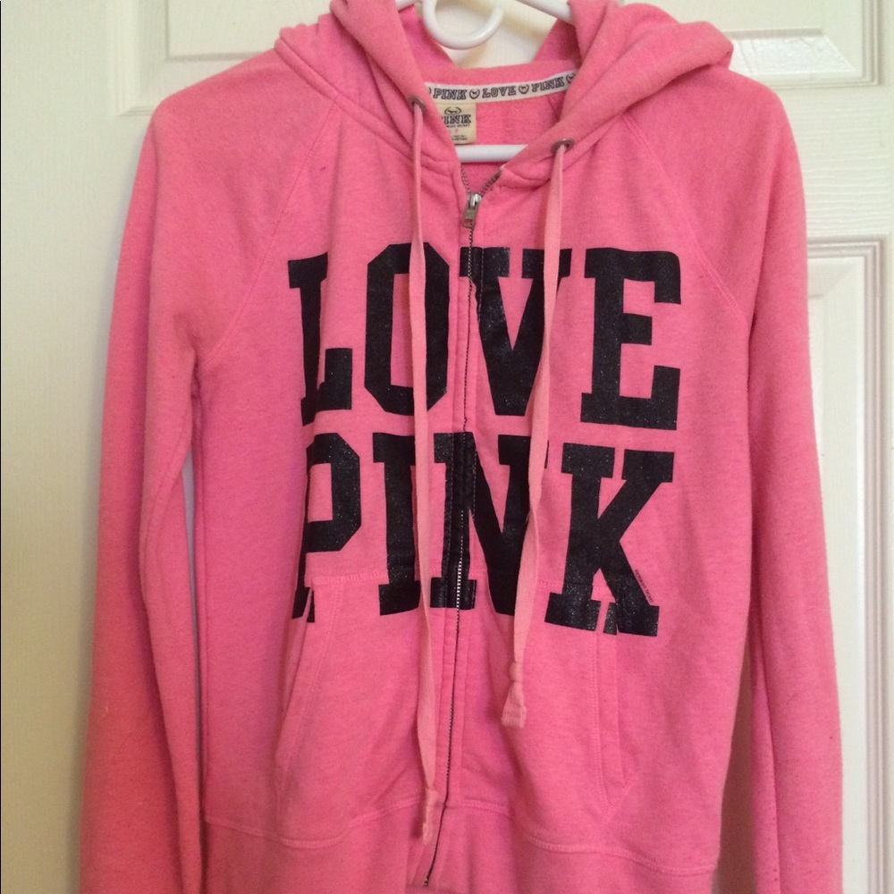 Victoria's Secret pink zip up hoodie size small