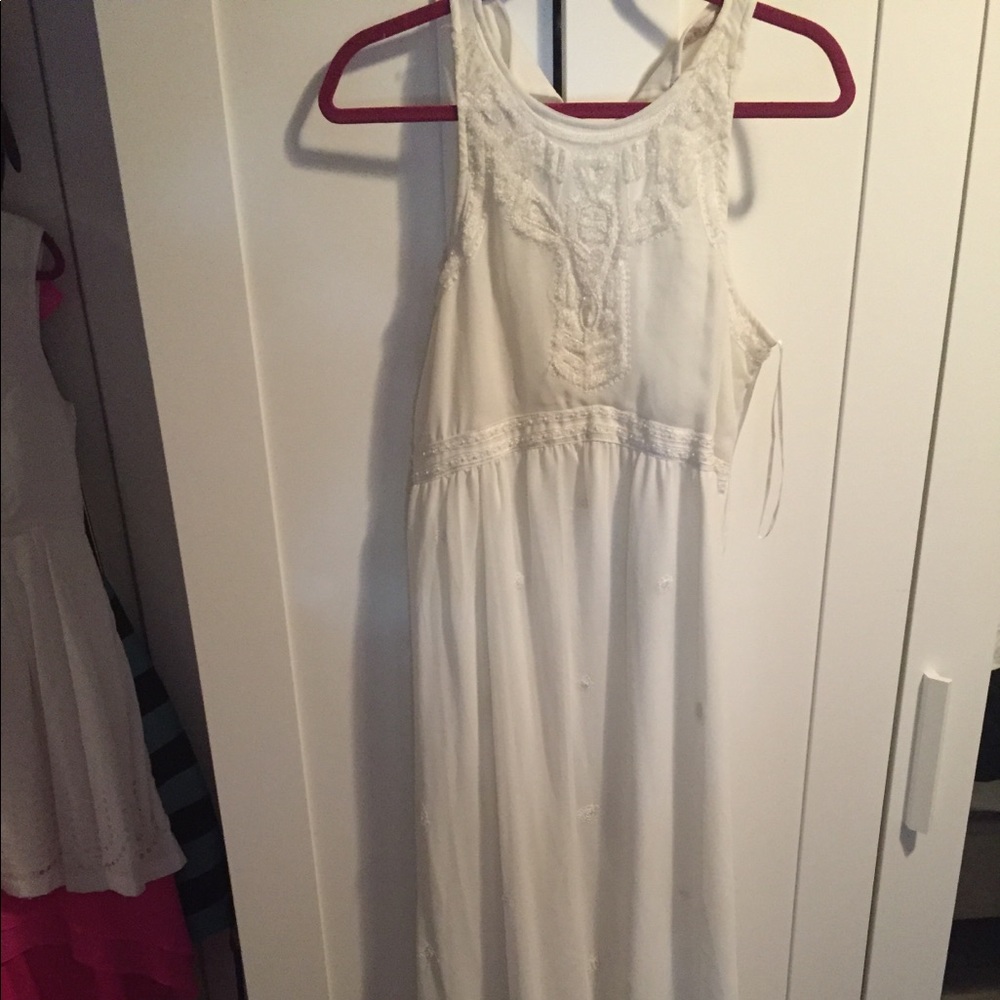 Zara maxi embroidered dress