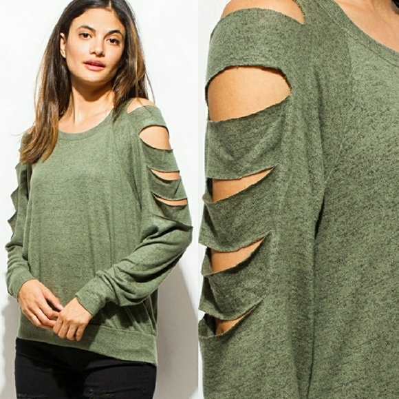 ๐ค Soft Slit-Sleeved Sweatshirt - Picture 2 of 3