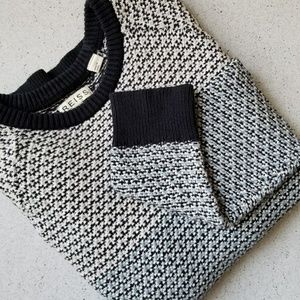 Men's Reiss Textured Two Color Knitted Jumper