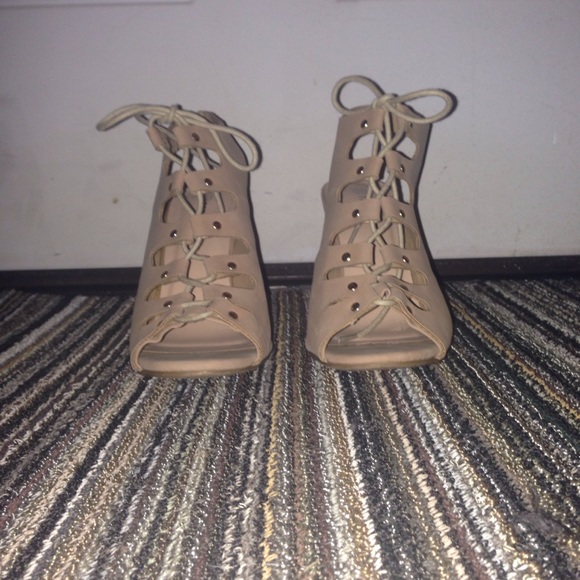 NOT FOR SALE ATM! Taupe Cone Heels from Charlotte Russe - Picture 5 of 8