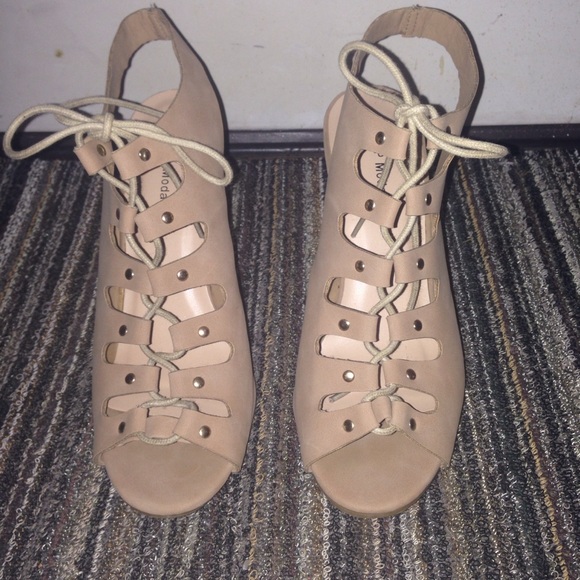 NOT FOR SALE ATM! Taupe Cone Heels from Charlotte Russe - Picture 3 of 8