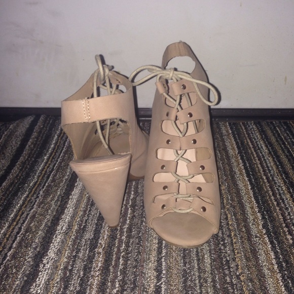 NOT FOR SALE ATM! Taupe Cone Heels from Charlotte Russe - Picture 4 of 8