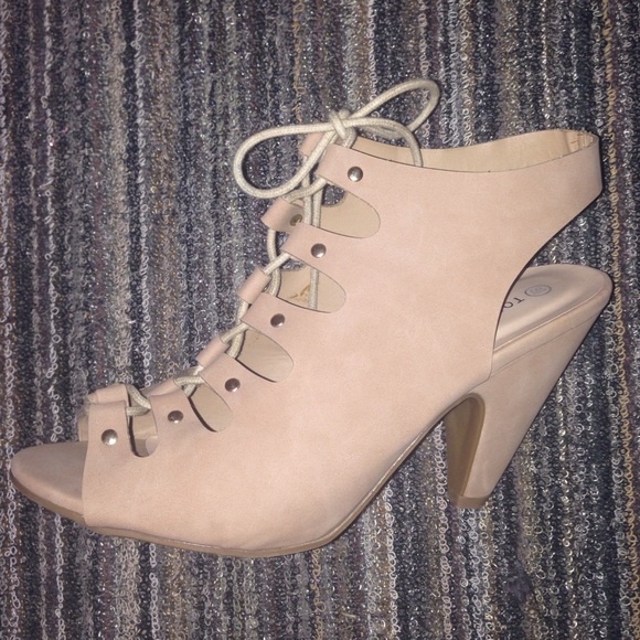 NOT FOR SALE ATM! Taupe Cone Heels from Charlotte Russe - Picture 6 of 8