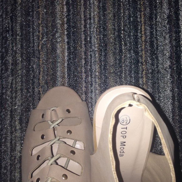 NOT FOR SALE ATM! Taupe Cone Heels from Charlotte Russe - Picture 2 of 8