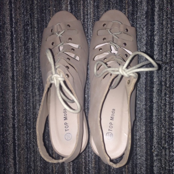 NOT FOR SALE ATM! Taupe Cone Heels from Charlotte Russe - Picture 7 of 8