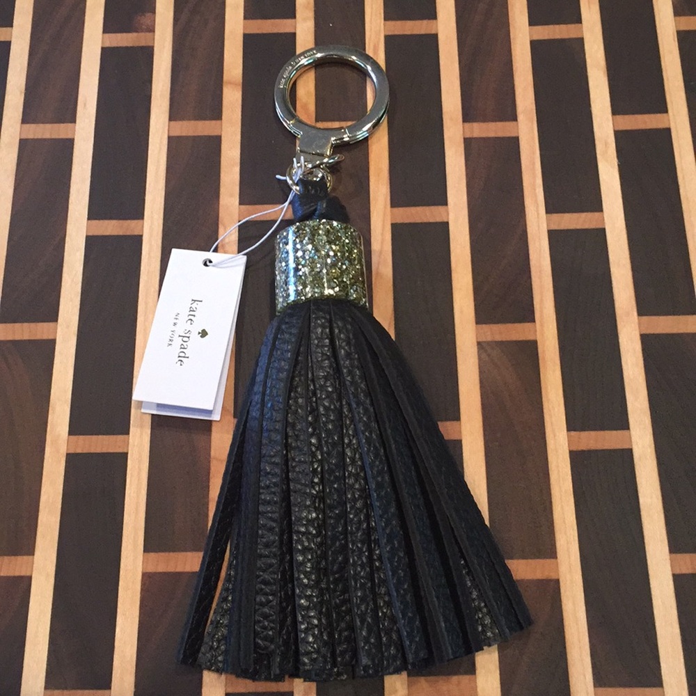 KATE SPADE BLACK leather purse/key chain