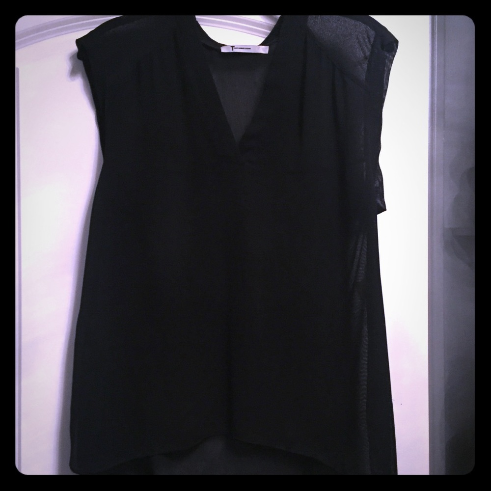 T by Alexander wang sheer black top, size s