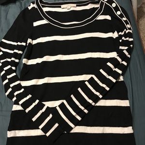 The Loft long sleeve b/w striped shirt