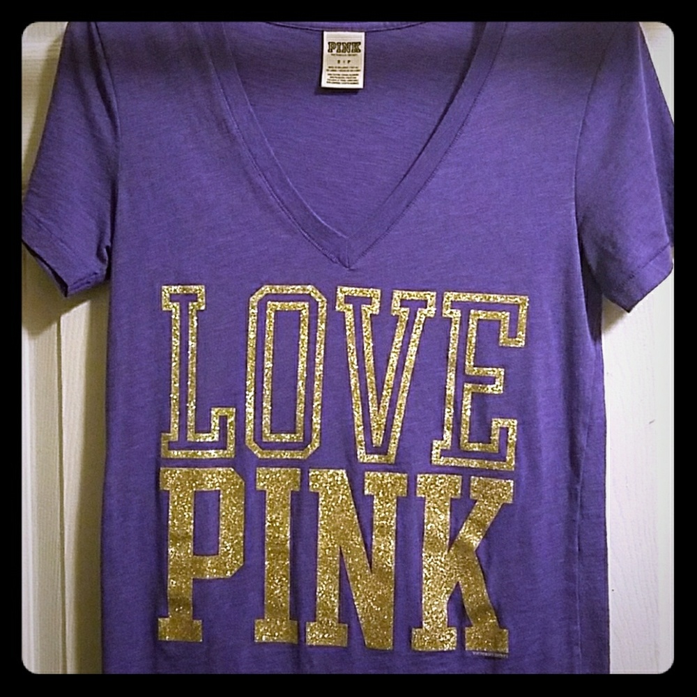 Pink LOVE tee V- neck