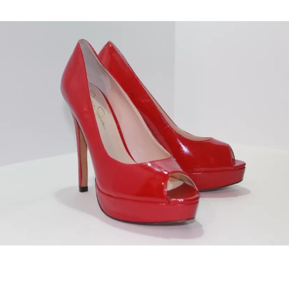 Jessica Simpson Red Patent Leather Heels 8M
