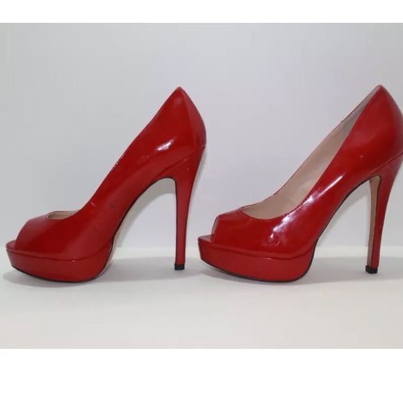 Jessica Simpson Red Patent Leather Heels 8M - Picture 4 of 8