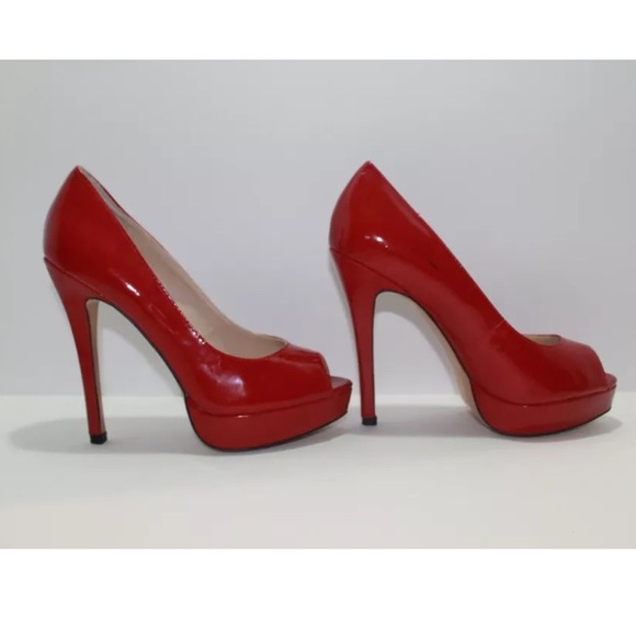 Jessica Simpson Red Patent Leather Heels 8M - Picture 5 of 8
