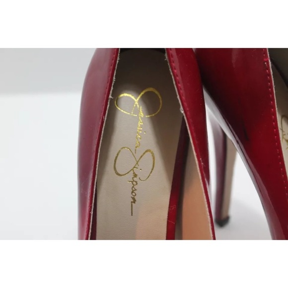Jessica Simpson Red Patent Leather Heels 8M - Picture 6 of 8