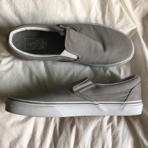 Vans gray slip ons