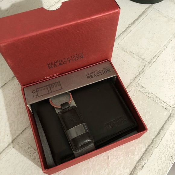 🍀Kenneth Cole Reaction Brown Leather Wallet Set - Picture 3 of 7
