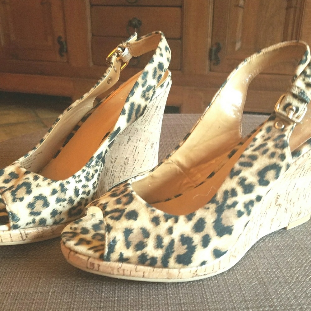 Sling back wedge sandals