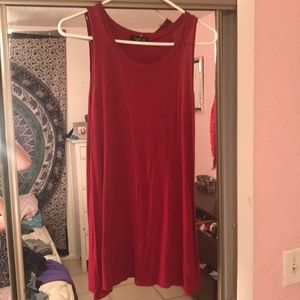 Medium long red tank