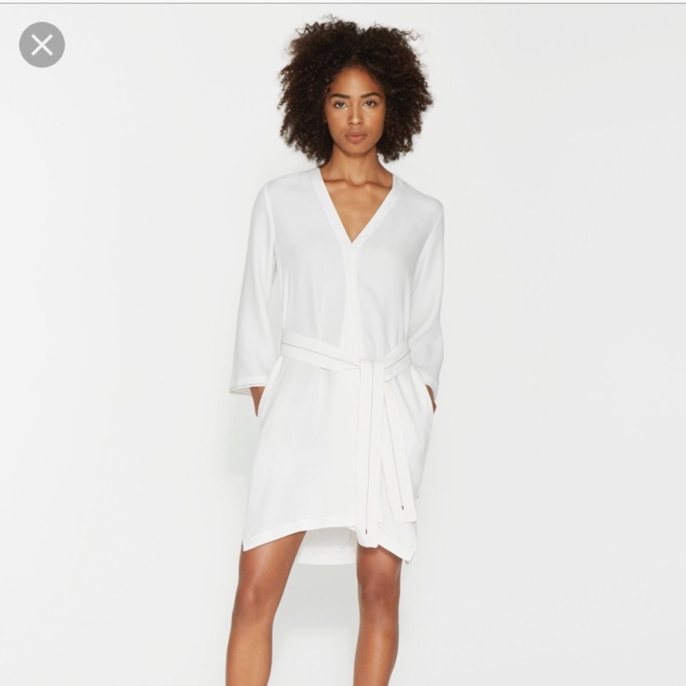 Halston off white kimono mini dress, size s