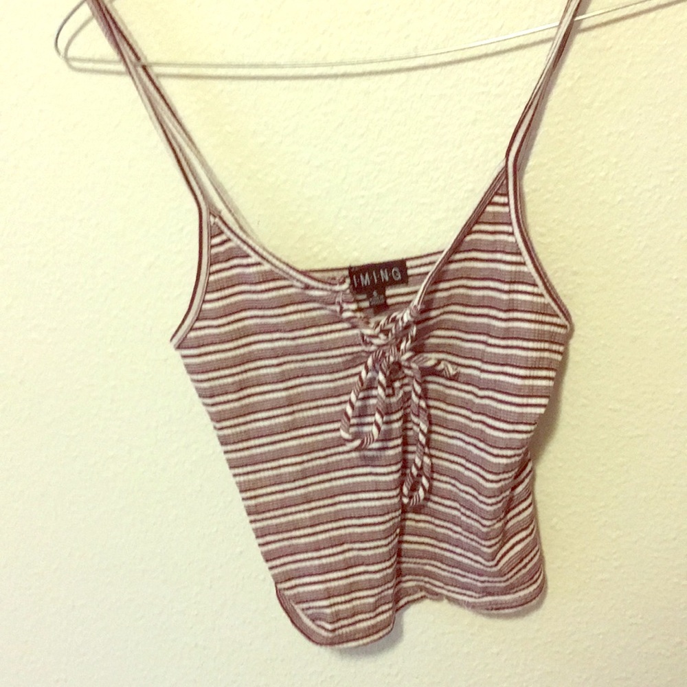 Burgandy striped tank top